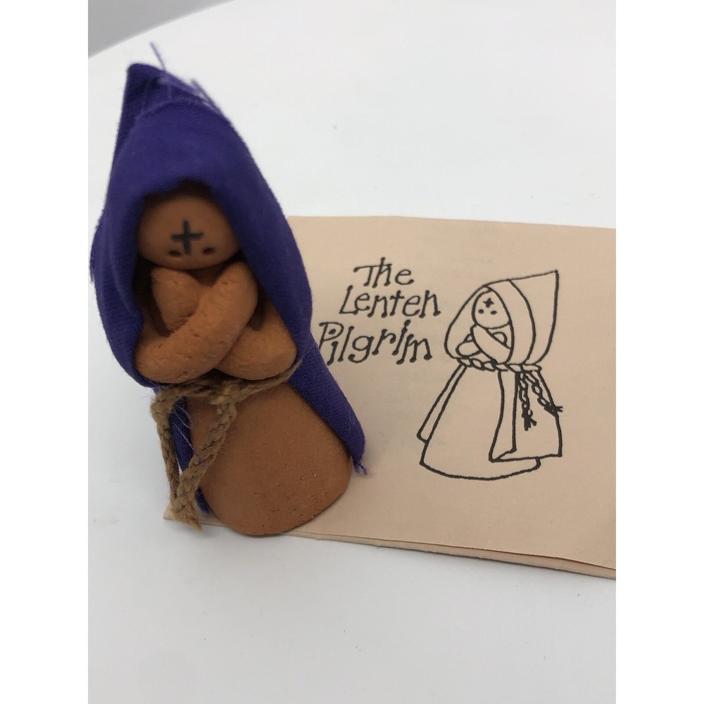 Religious Lenten‎ Pilgrim Figure Christian Easter Decor Faith Ash Wednesday 2.5"